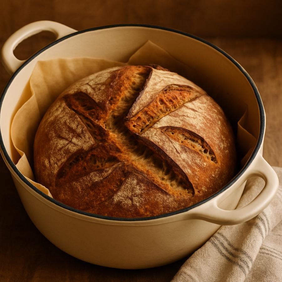 This Artisan Bread Dutch Oven recipe is crusty, golden, and no-knead. It is perfect for an easy, rustic loaf baked fresh in your own kitchen.