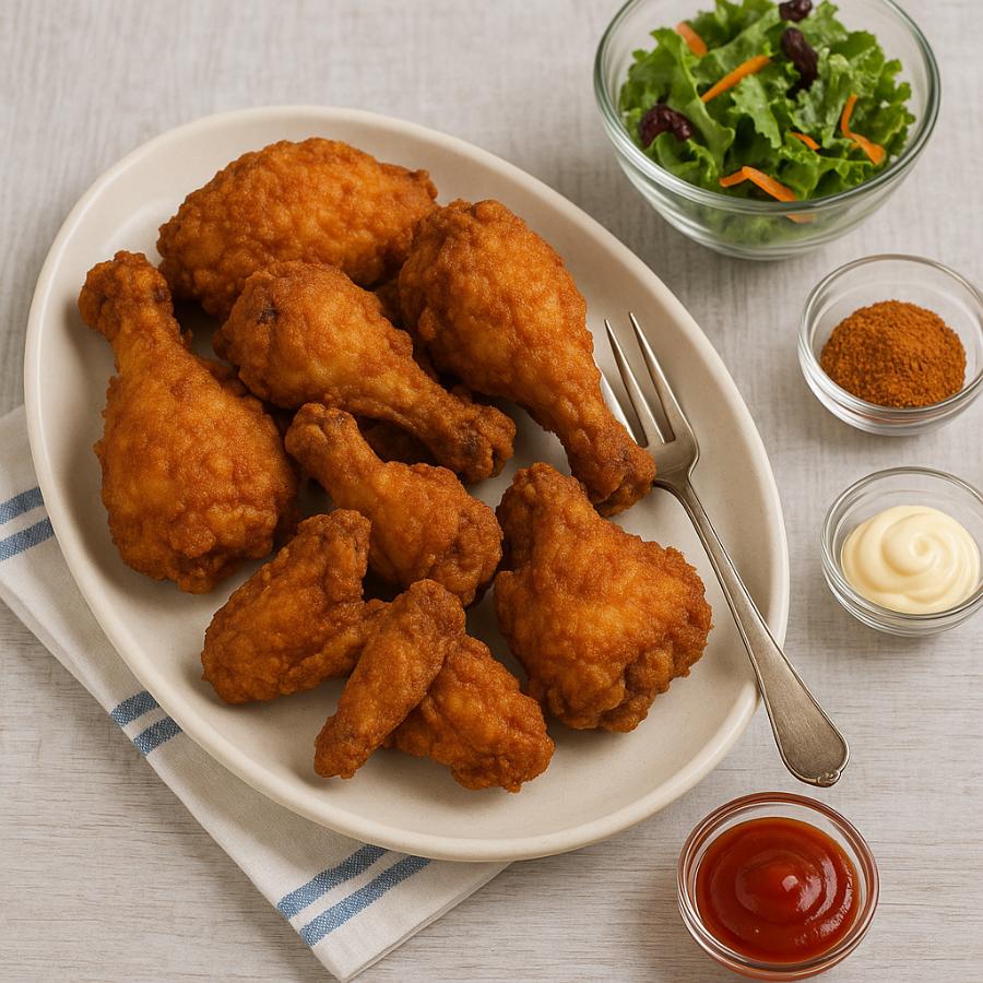 This Dutch Oven Fried Chicken is golden, crispy, and full of Southern flavor—soaked in buttermilk and shallow-fried to perfection at home.