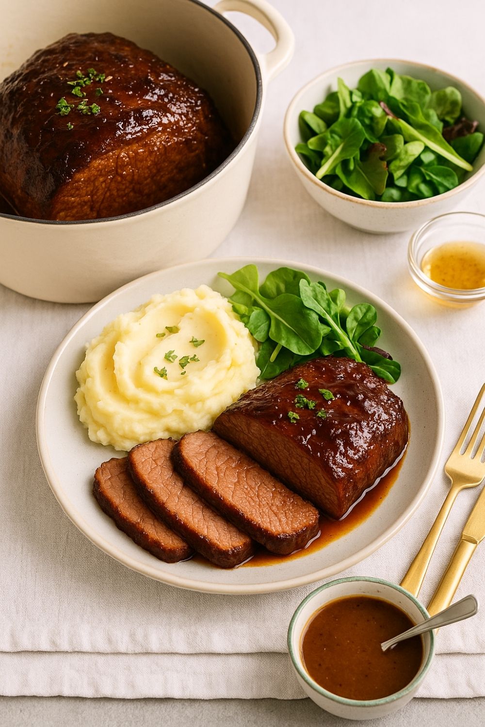 This Sirloin Tip Roast Recipe Dutch Oven is juicy, flavorful, and roasted to perfection with simple herbs, onions, and beef broth, all in one pot.