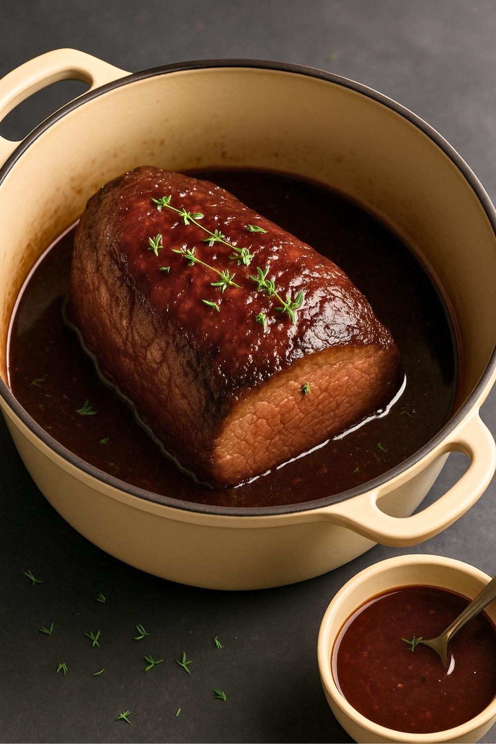 This Sirloin Tip Roast Recipe Dutch Oven is juicy, flavorful, and roasted to perfection with simple herbs, onions, and beef broth, all in one pot.
